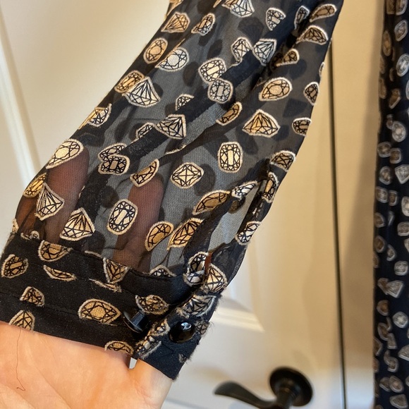 Long sleeve semi-sheer mini dress - Picture 8 of 8